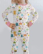 Islamic Alphabet Bamboo Two-Piece Long Sleeve Pajama Set