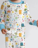 Islamic Alphabet Bamboo Two-Piece Long Sleeve Pajama Set