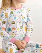 Islamic Alphabet Bamboo Two-Piece Long Sleeve Pajama Set