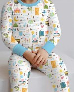 Islamic Alphabet Bamboo Two-Piece Long Sleeve Pajama Set