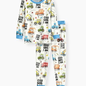 God Says I Am Boy Bamboo Two-Piece Long Sleeve Pajama Set