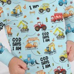 God Says I Am Boy Bamboo Two-Piece Long Sleeve Pajama Set
