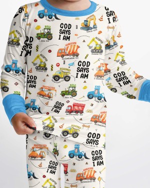 God Says I Am Boy Bamboo Two-Piece Long Sleeve Pajama Set