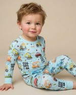 God Says I Am Boy Bamboo Two-Piece Long Sleeve Pajama Set