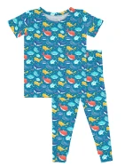 Colorful Cartoon Fish Pattern Adult Pajamas Family Matching