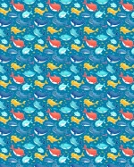 Colorful Cartoon Fish Pattern Adult Pajamas Family Matching