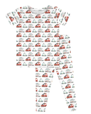 Police Cars Pattern Adult Pajamas Family Matching