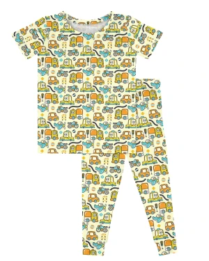 Colorful Cartoon Cars Pattern Adult Pajamas Family Matching